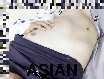 asiatique, amateur, gay, bout-a-bout, fétiche, solo, minet