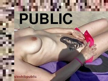 onani, nudist, offentlig, amatør, kamera, strand, voyeur