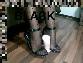 meia-calça, preto, escravo, pés, meias, fetiche, amante, domínio, domínio-feminino, nylon