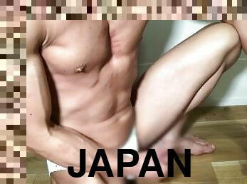 gay, japonés, a-solas, bikini, musculada