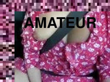 store-pupper, onani, offentlig, pussy, amatør, milf, mamma, par, fingret, dildo