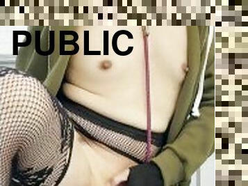 masturbation, utomhus, publik, shemale, amatör, anal, japansk, toalett, piercad, ensam