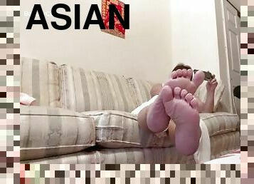 asiático, amateur, babes, madurita-caliente, mamá, japonés, pies, primera-persona, madre, fetichista