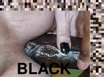 grosse, énorme, monstre, black, belle-femme-ronde, chevauchement, massive, blanc, bite