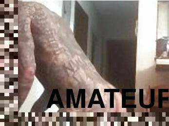 amateur, mature, ejaculation-sur-le-corps, énorme-bite, jouet, ejaculation, webcam, solo, musclé, tatouage