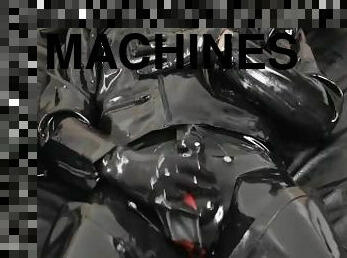 gay, bdsm, machines, fétiche, latex, solo, bondage, bottes, masque, caoutchouc