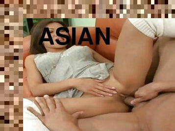 Hot Asian With Perfect Teen Pussy Gets Rammed By A Huge Hard Cock