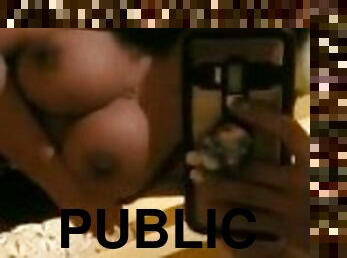 PUBLIC BATHROOM BIG TITTY FLASH!