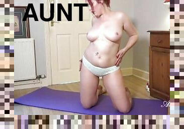 gros-nichons, amateur, milf, rousse, culotte, tante, britannique, gros-seins, solo, séance-dentraînement