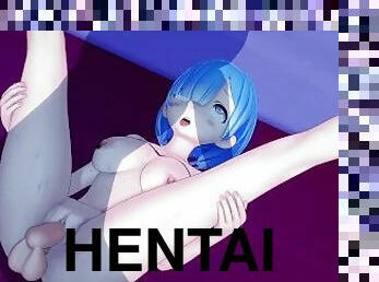 teta-grande, criada, japonesa, penetração-de-braço, anime, hentai