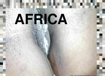 røv, hundestilling, amatør, ibenholt, blandede-racer, creampie, sort, par, sperm, afrikansk