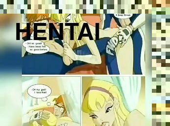 fellation, trio, blonde, hentai, club