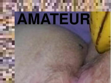 mastürbasyon-masturbation, amatör, bakış-açısı, tuhaf, tek-kişilik, muz