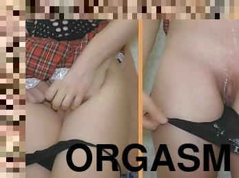 clítoris, enorme, orgasmo, coño-pussy, colegiala-schoolgirl, amateur, chorro-de-corrida, paja, bragas, corrida