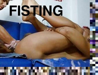 fisting, anal, gay, sexe-de-groupe, dure