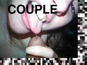 interracial, couple, ejaculation, sperme, par-voie-orale, bite, sucer