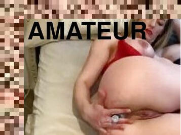 masturbação, orgasmo, amador, anal, brinquedo, loira, sozinho