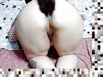 cul, grosse, masturbation, amateur, anal, jouet, belle-femme-ronde, joufflue, rousse, première-fois