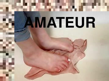 amateur, ados, latina, brésil, pieds, fétiche, solo