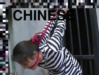 asiatique, en-plein-air, bdsm, fétiche, chinoise, bondage, prison-prison, brunette