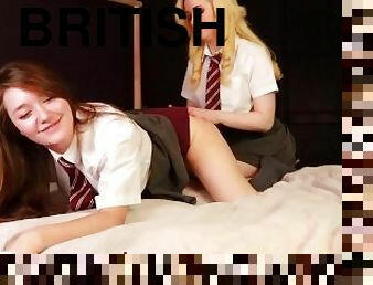 18 Year Old British Schoolgirl in Uniform Gets Spanked By Her Classmate