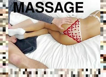 Foot Massage turned into SOCKJOB - Things gets HOT ???? - I made him Cum HARD.