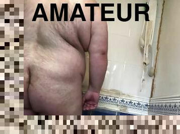 baignade, grosse, amateur, belle-femme-ronde, fétiche, douche, solo, ours