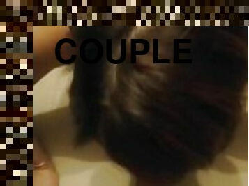 Couple Amateur Franais : la baby sitter le suce en lingerie sexy corset et porte jartelles