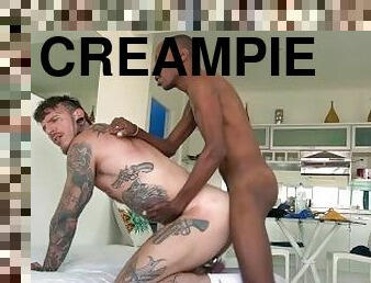 pissing, stor-pikk, interracial, homofil, creampie, brasil, ekkel, tattoo, pikk