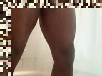 bañando, masturbación, amateur, chorro-de-corrida, negra-ebony, polla-enorme, masaje, negra, corrida, ducha