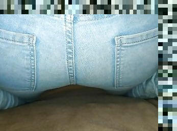 pisser, amateur, culotte, solo, jeans, réalité