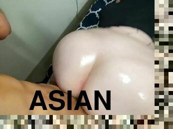asiático, traseiros, grande, chupanços, interracial, penetração-de-braço, bbw, bochechuda, pov, rabo