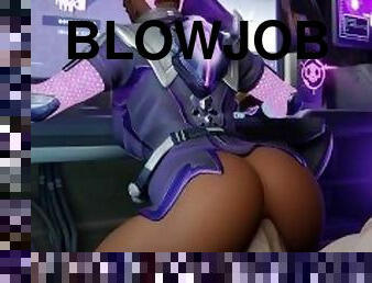Gamer Girl Sombra Stops Game and Bounces on Dude's Dick. GCRaw. Overwatch
