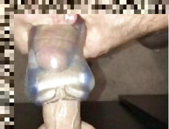 gigantisk, fitta-pussy, kvinnligt-sprut, leksak, dubbel, dildo, penetrering