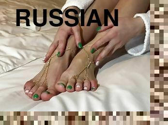 masturbácia, pička, ruské, amatérske, chodidlá, fetišistické, nohy, rozširovanie, palce