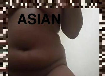 Shy chubby asian girl masturbates and Get Caught!