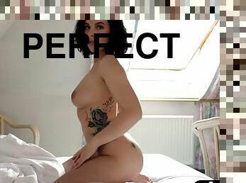 Teen model with perfect tits Marisa Ehret shows off amazing body and hot tattoo