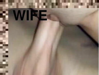 Upclose tiny wife rides