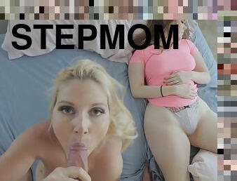 Fornicating stepmom sneakily on my bed