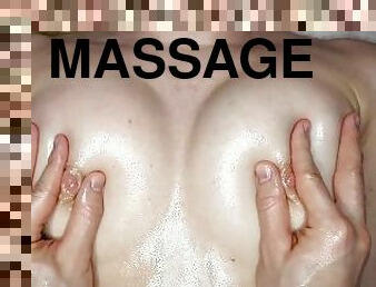 Massage my boobs with oil