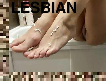 amateur, lesbienne, pieds, belle, fétiche, solo, orteils