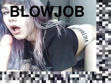 Goth GF Blowjob (Full Video on MV, Link in Bio)