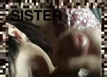 Quick cum on stepsisters face