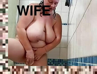 Raw version, very horny housewife home alone masturbating naked in front of her iphone