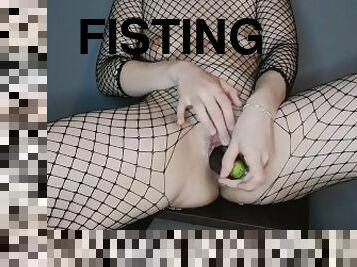 fisting, onani, tissende, sprøjte, amatør, knepning-fucking, fetish, hårdhændet, grønsag