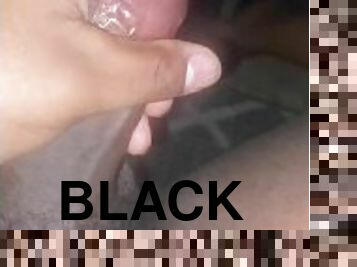 Moaning male jerking big black cock intense nut