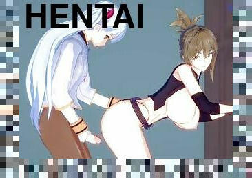Chitose Kisaragi and Ruri Hoshino have intense futanari sex - SRW V & Nadesico Hentai