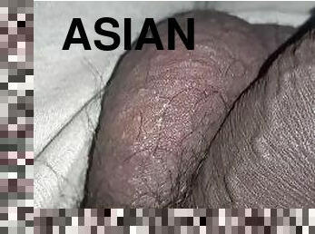 asiatique, amateur, énorme-bite, ados, branlette, solo, bite