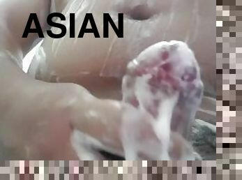 asiatisk, masturbation, amatör, cumshot, gay, avrunkning, ensam
