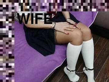 russe, écolière, amateur, maison, bdsm, couple, esclave, pieds, bas, fétiche